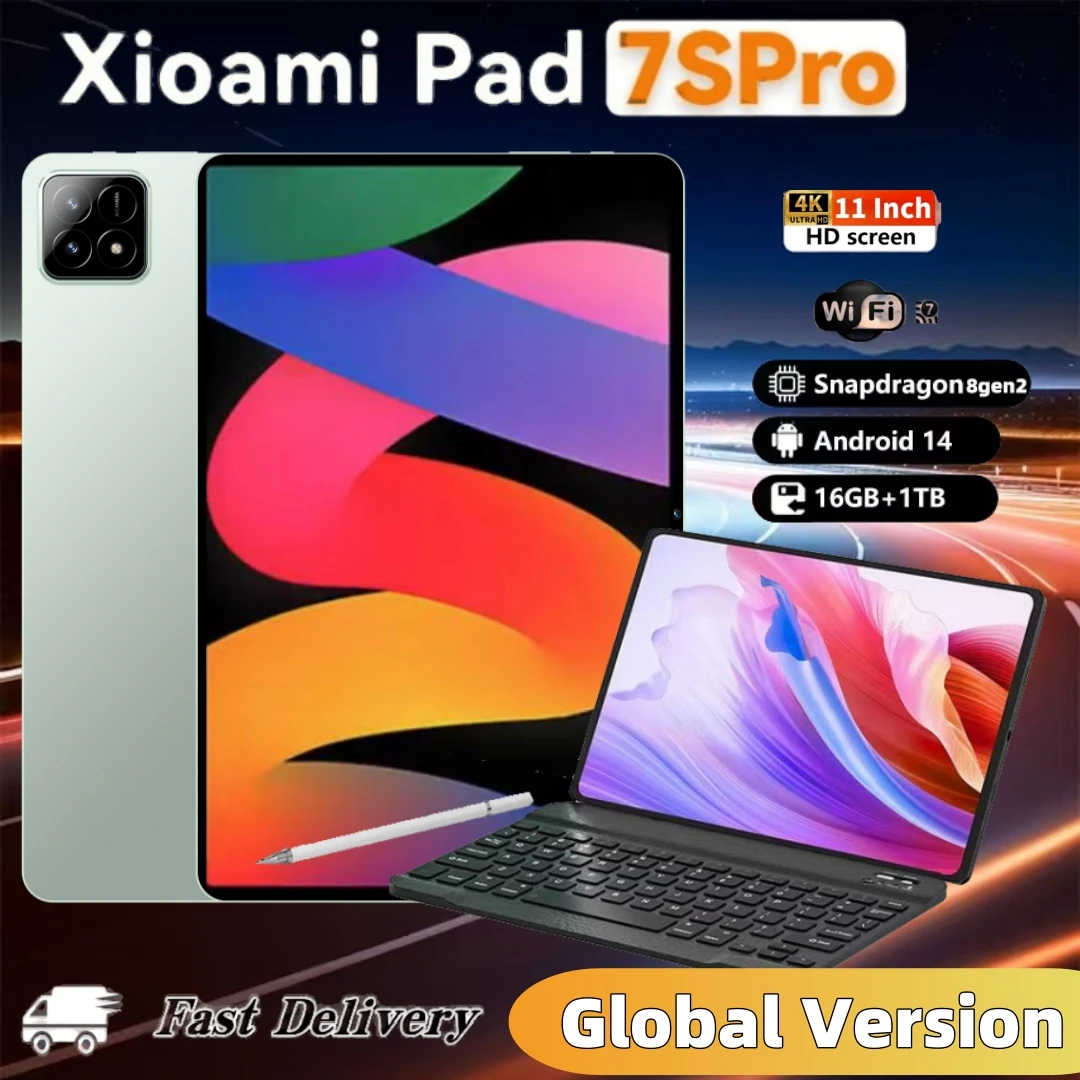 Brand New Xioaml PAD 7SPro Origia Global Edition Snapdragon 8gen2 16GB+1TB Android14 5G Dual SIM WIFI Google Play 4KHD Tablet PC