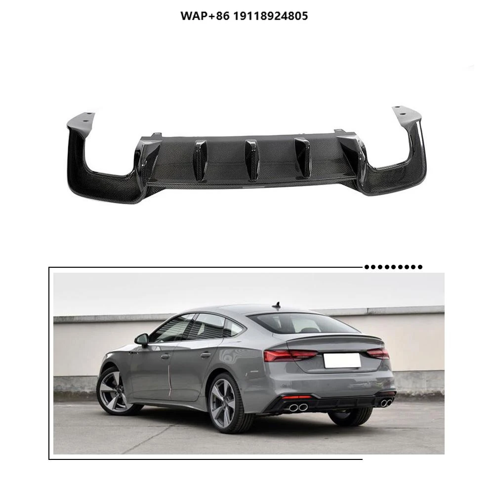 

Carbon Fiber S5 Car Rear Bumper Diffuser Lip for S5 B9 A5 SLINE Sportback 4-Door 2020 2021