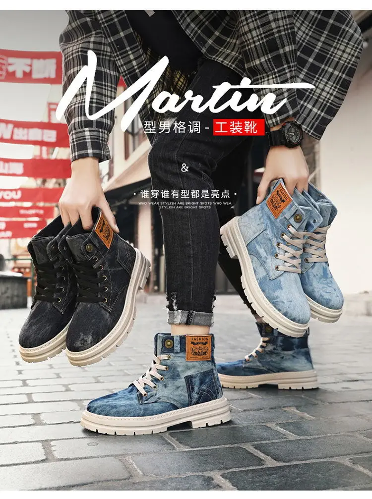 

Autumn 2025 new men's British style men's high top boots fashionable, breathable, and wear-resistant workwear boots for men