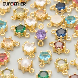 GUFEATHER ME57,jewelry accessories,18k gold plated,nickel free,copper,zircons,charms,jewelry making,diy pendants,10pcs/lot