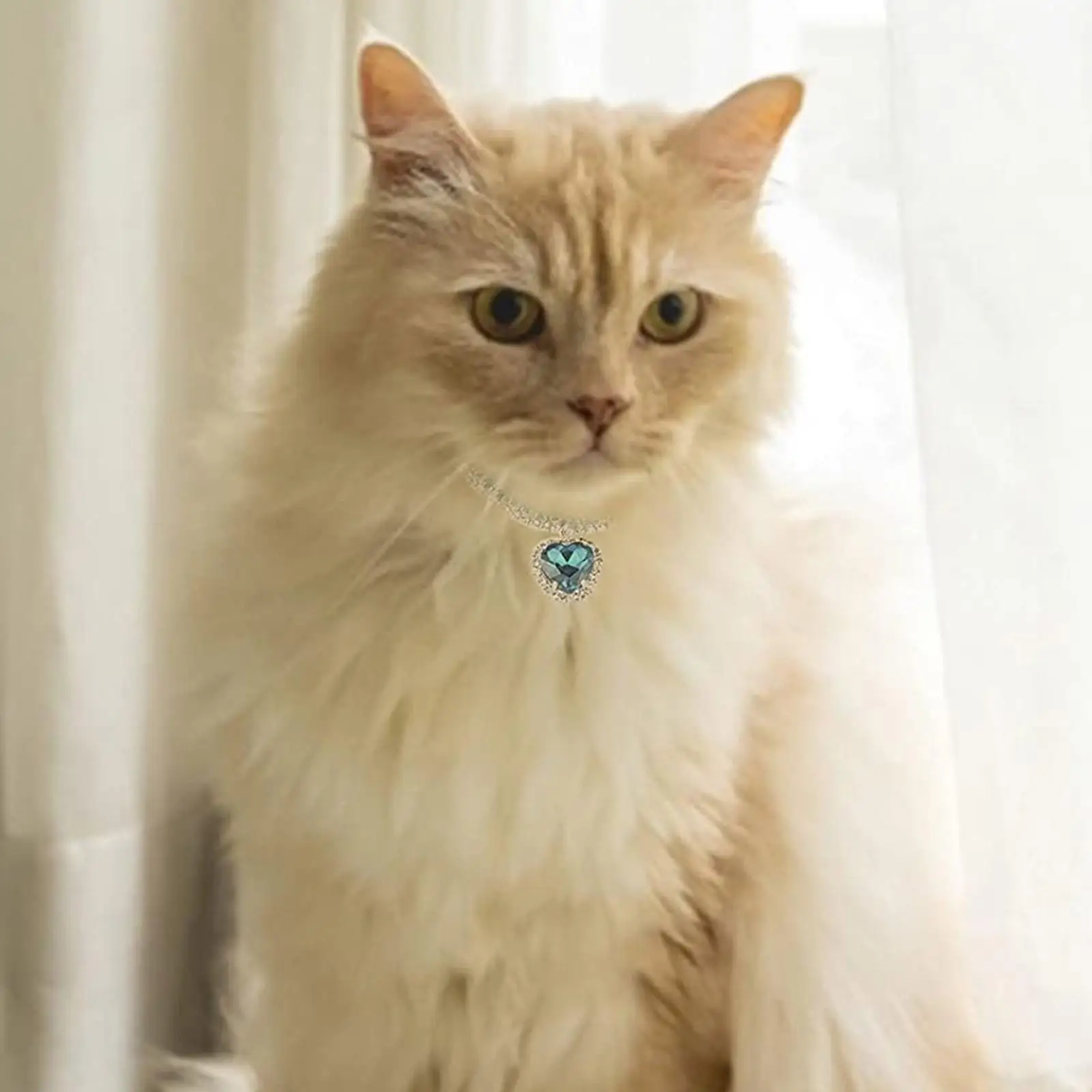 Luxus Kristall Katze Kragen Liebe Anhänger Halskette Haustier Kragen Einstellbare Kleine Hund Katze Hals Ring Strass Kragen Haustier Zubehör – Detail 8