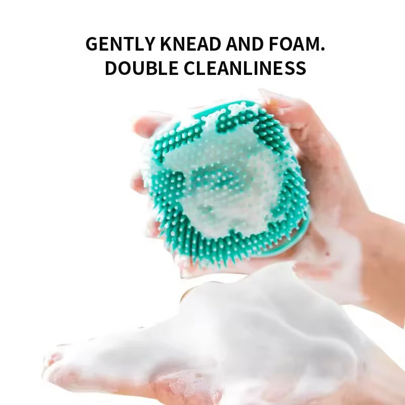 Silicone Pet Bath Massage Brush Shower Scrubber Bubble Maker For Cat Dog Grooming Deep Clean Hair Remover Household Pet Bathing