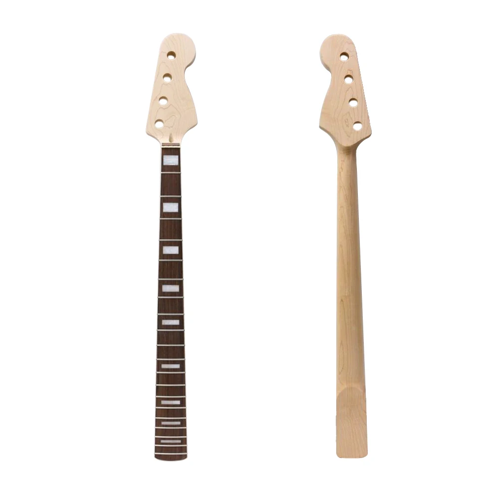 20 Fret 34 Inch Bass Guitar Neck New Block Inlay Maple Rosewood Unfinished Fretboard Binding Truss Rod Electric Guitar Parts