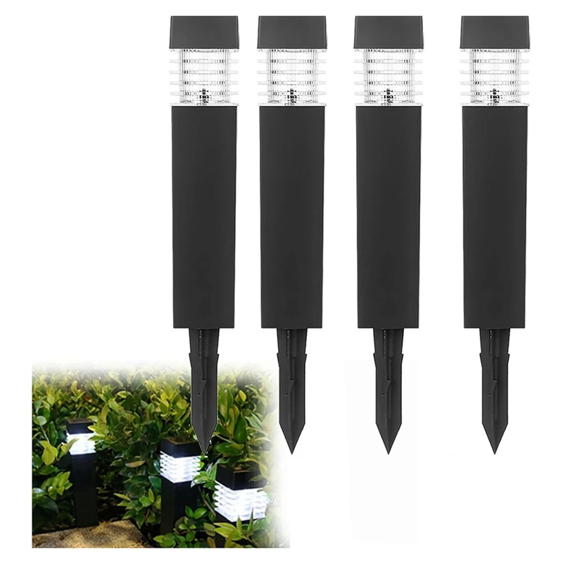 4 PCS De-Icing Light Solar Outdoor Garden Lamp Solar Ground Plug-In Light White Light Solar Powered Solar-Powered De-Icing Light