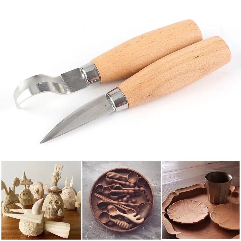 Hand Tool Wood Carving Knife Chisel Kit Woodworking Whittling Cutter Chip