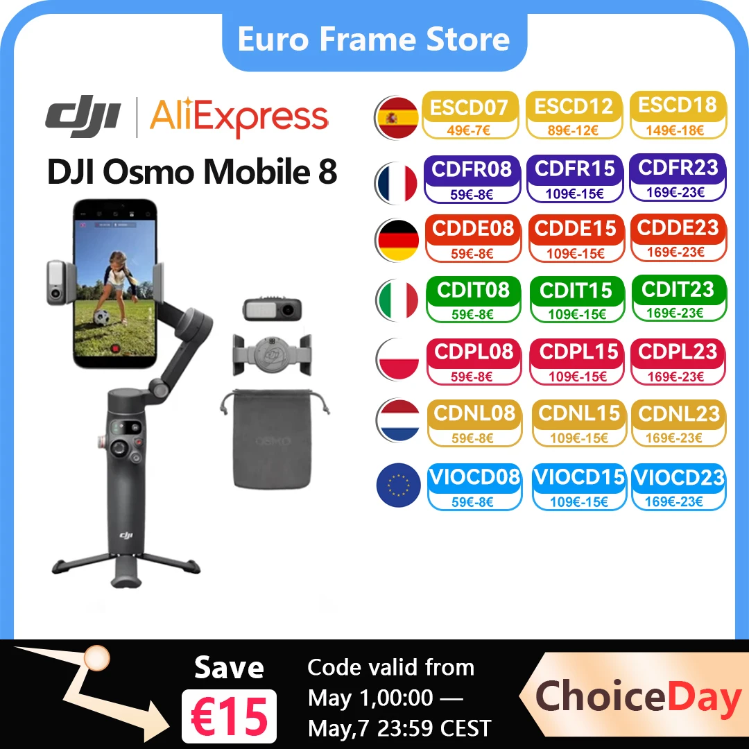Stabilisateur de smartphone DJI OM8 Osmo Mobile 8, stabilisateur de téléphone portable à 3 axes, marque originale neuve OM8
