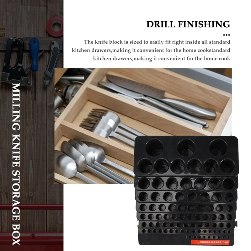 Drill Bit Storage Box Milling Cutter Saving Space Drill Finishing Holder Organizer Case Box For Home DIY Woodworking Use