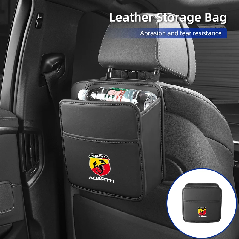 Car Seatback Organizer Leather Tools Storage Bag Accessories For FIAT 500 Grande Punto Tipo Stilo UNO Astra Bravo Panda Freemont