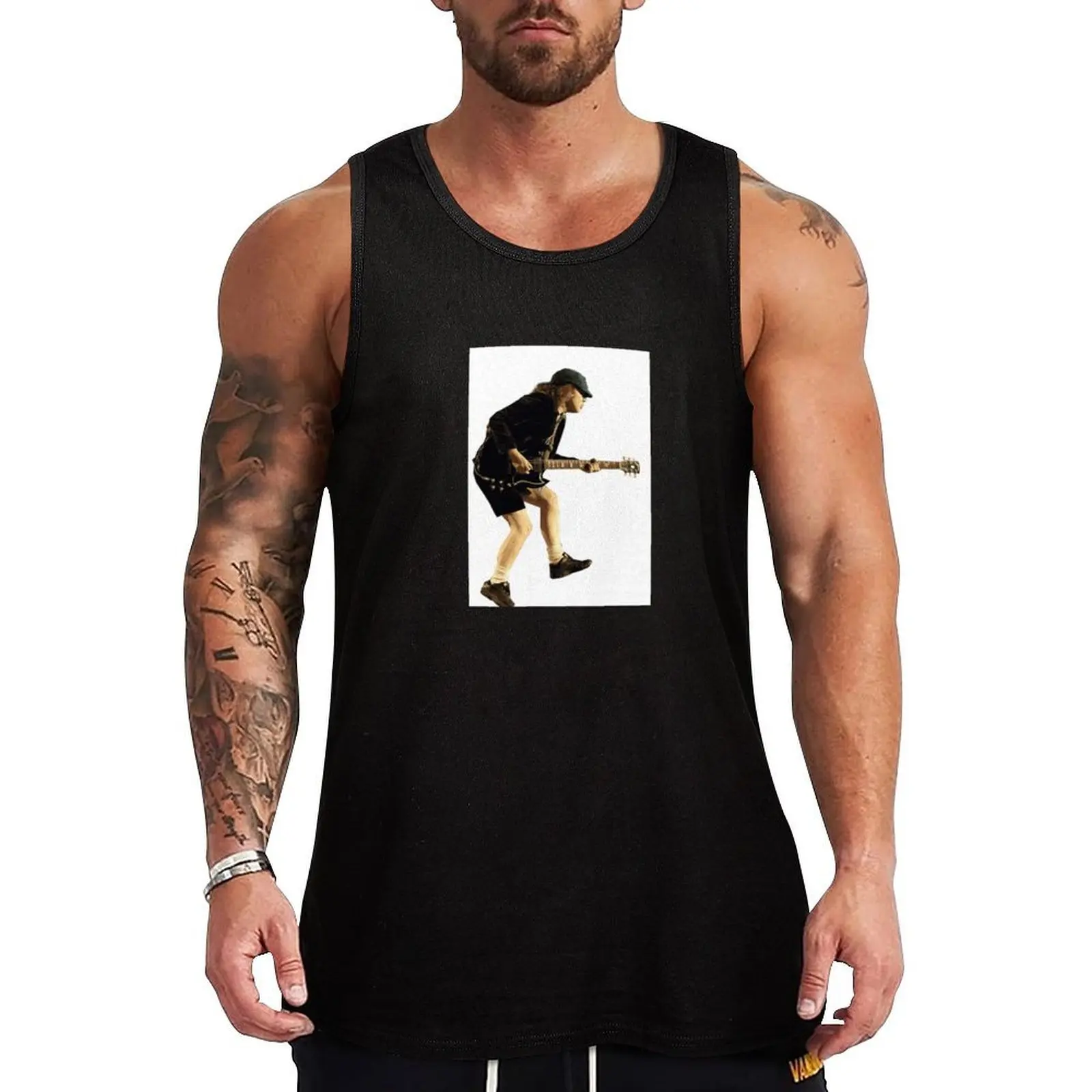 

Angus Young Guitar Tank Top Men's t-shirt t-shirts for men Fitness men clothing