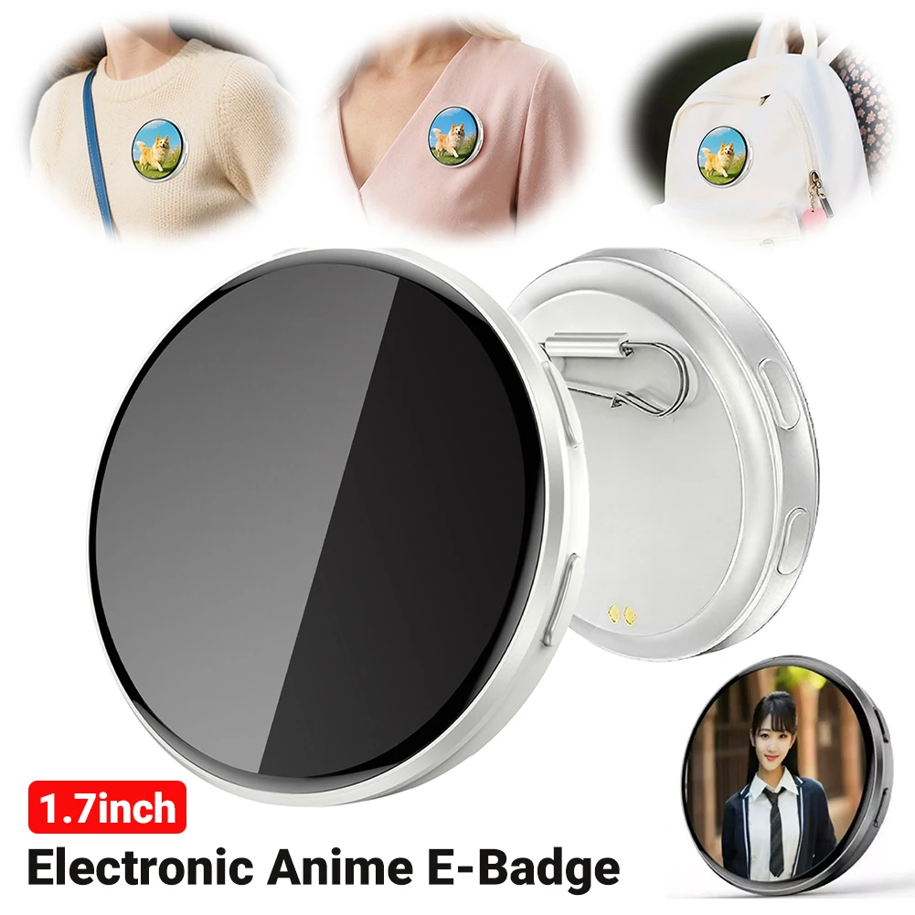 

Digital Badge Pin with BT 6.0 Electronic Anime Badge Pin Unique Electronic Gift for Anime Fans for Backpacks and Conventions