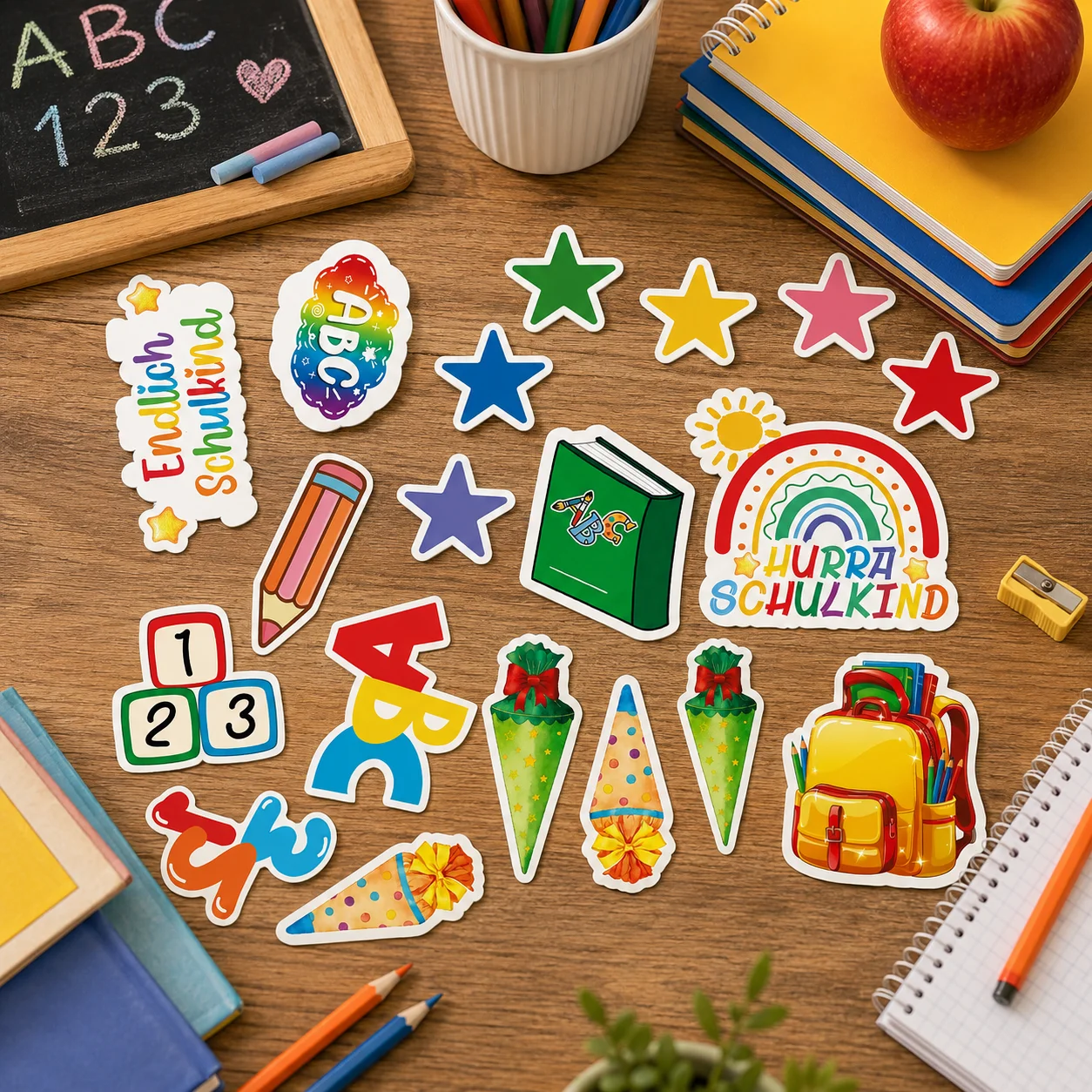 95Pcs Back‑to‑School Celebration Paper Confetti, confetti printed with schoolbag, pencil and book patterns, suitable for back‑to