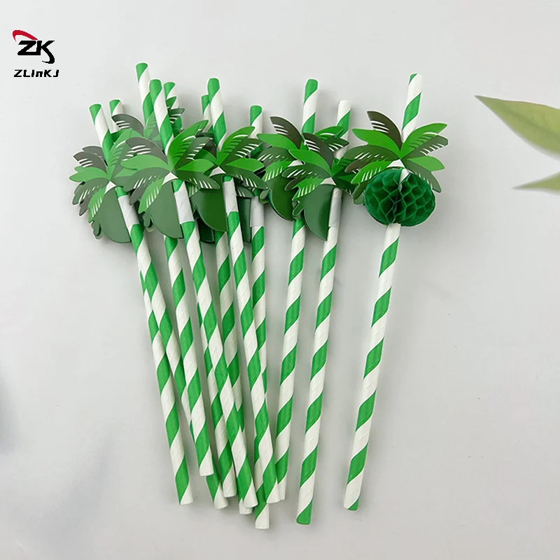 50pcs/lot Coconut Honeycomb Paper Straw Disposable Degradable Party Straw Cocktail Decoration