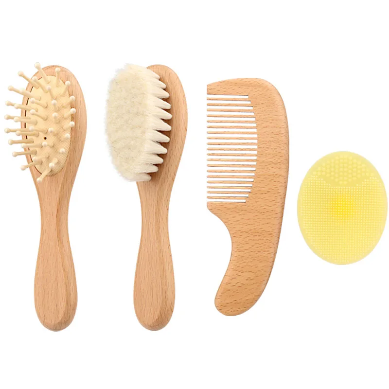 Wool Wooden Brush Comb Hair Brush  Head Massager Portable Comb Hair Bath Brush Comb