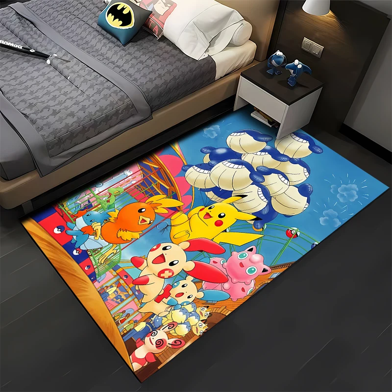 15 Size Japanese Anime Pokemen-Pikachu Carpet for Living Room Home Decor Large Area Rug Bedroom Floor Rug Non-slip Washable Mat