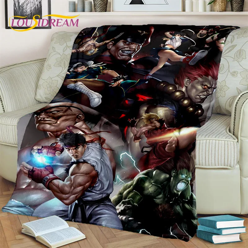 SF Retro Game Street Fighter Gamer Blanket,Soft Throw Blanket for Home Bedroom Bed Sofa Picnic Travel Office Cover Blanket Kids