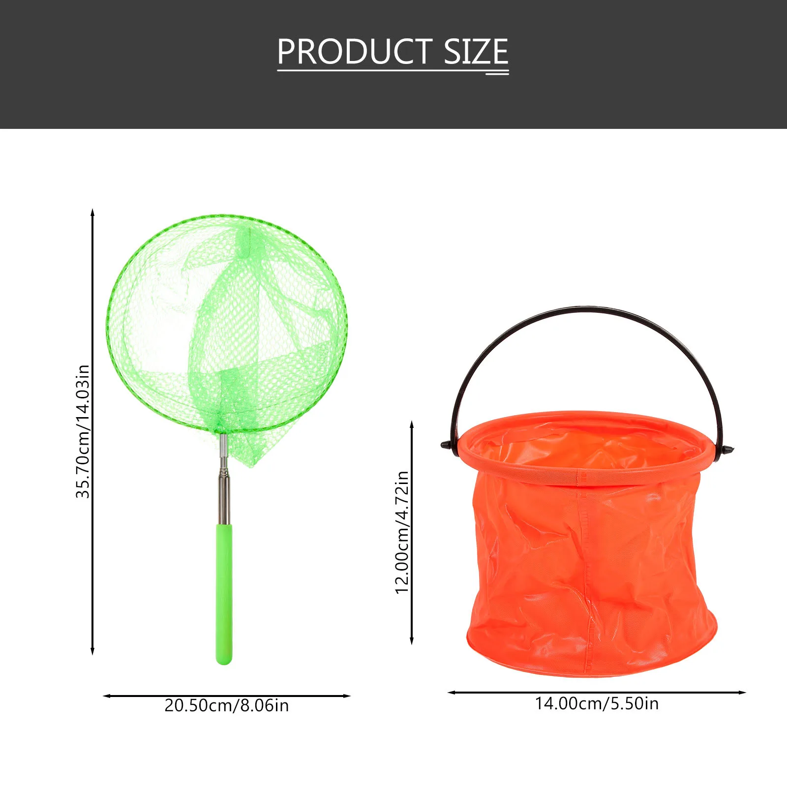 1 مجموعة الفولاذ المقاوم للصدأ للتمديد شبكة صيد السمك طوي حوض خارجي للأطفال اصطياد الأسماك الصغيرة الحشرات الفراشات المحمولة #5