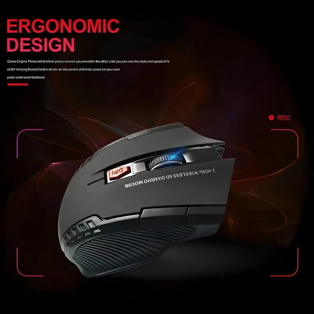 KEBIDUMEI 2.4G Wireless Mouse 1600DPI Gameing Mouse with USB Receiver 6 Buttons Optical Mice Computer Accessories For Laptop