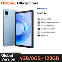 OSCAL Blackview Tab 60 Pro Tablet PC Android 14, 10.1'' IPS Display T606,4GB/8GB RAM 256GB ROM, 7700mAh Battery 4G LTE