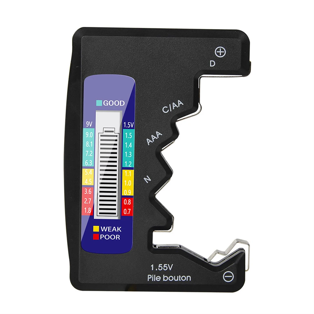 

1Pcs Universal Tester Checker for Aa Aaa N 9V Lr44 Button Cell Color Meter Portable Plastic Shell