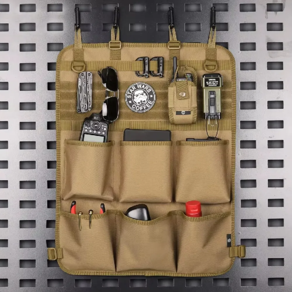 Car Seat Back Organizer Tactical Camo Multi Pocket Storage Bag Waterproof Durable Hanging for Road Trip Travel SUV Truck Family