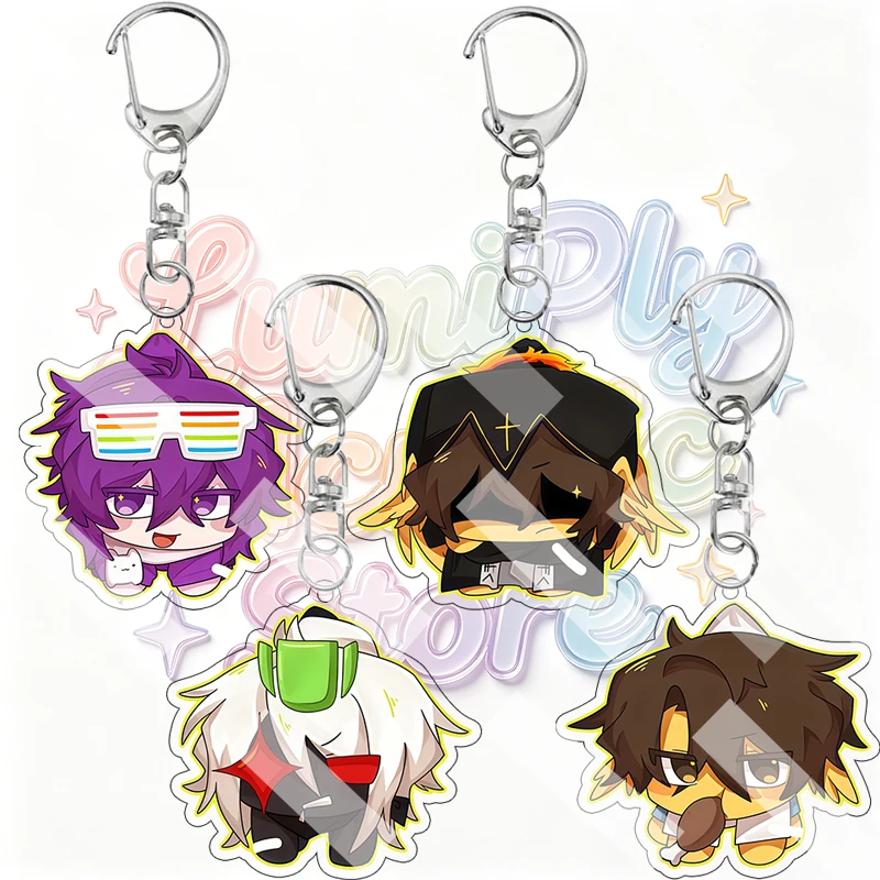 Anime Q Version Shedletsky BrightEyes Telamon Cartoon Acrylic Keychain  Double Sided Key Ring Backpack Pendant Fans Gift Jewelry