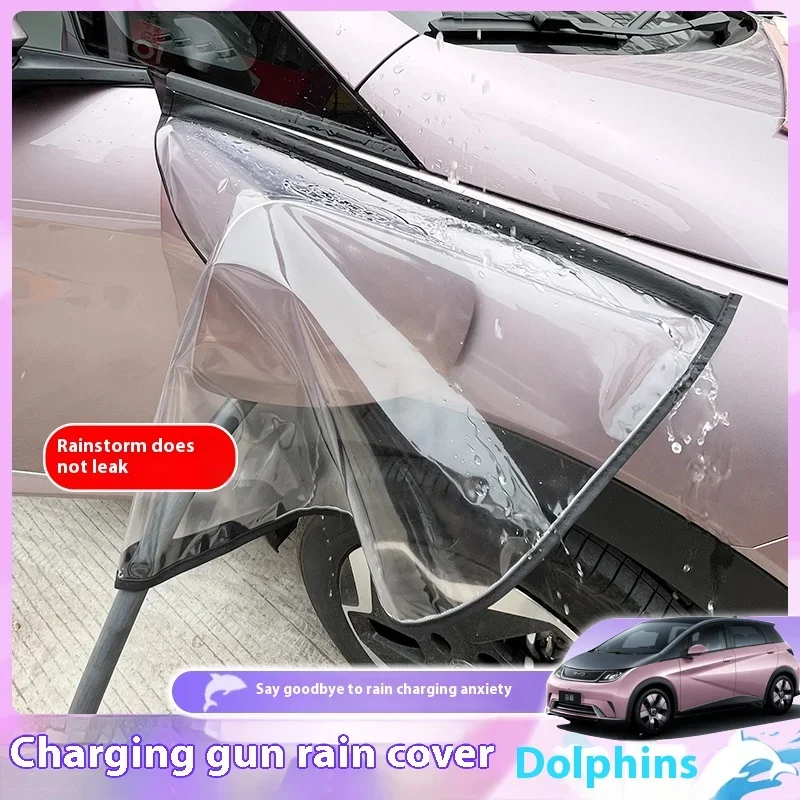 

Universal Charging Gun Rain Cover Transparent Special Magnetic Charging Waterproof Cover BYD Dolphin