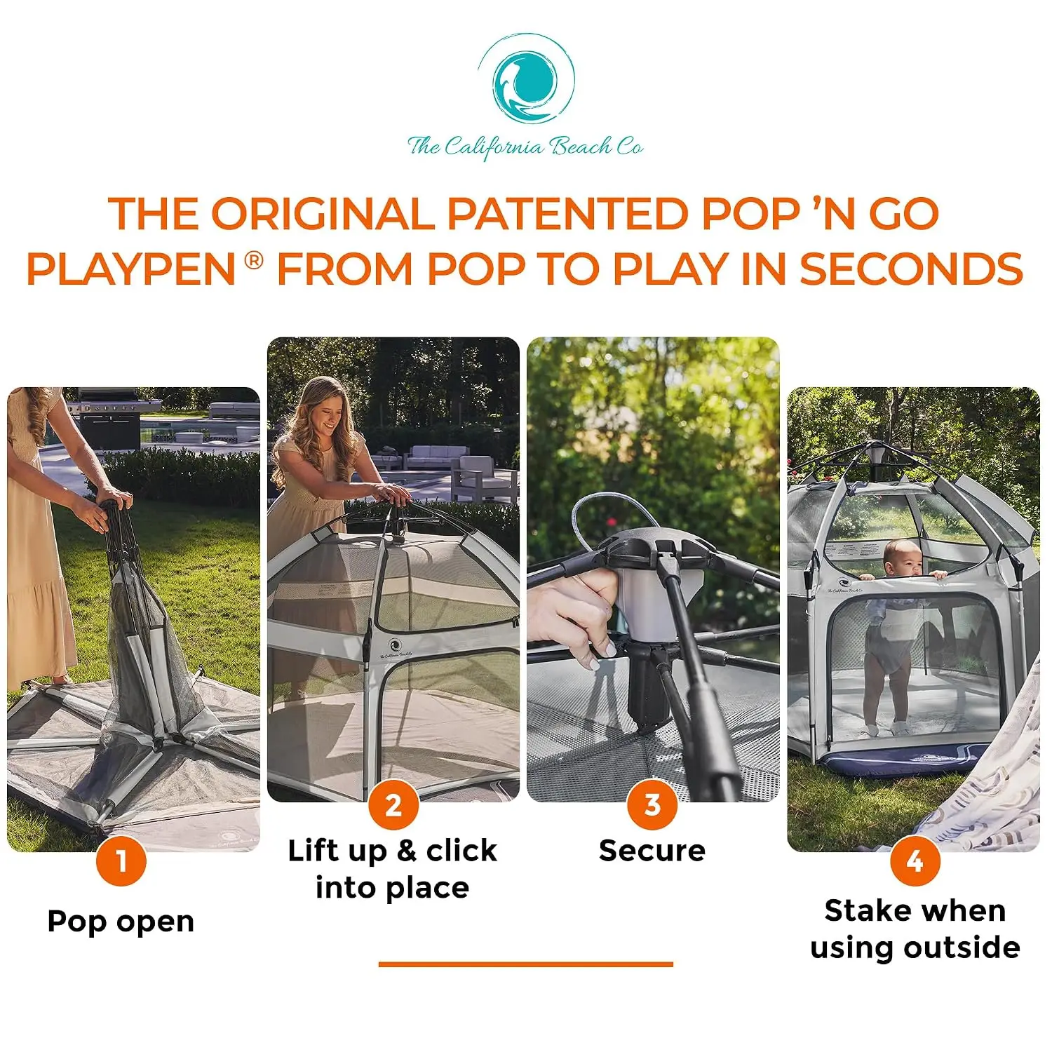 Pop 'N Go Baby Playpen, Pack N Play, Canopy, Beach Tent, Portable Lavender | Patented “pop-up and release” technology with secur