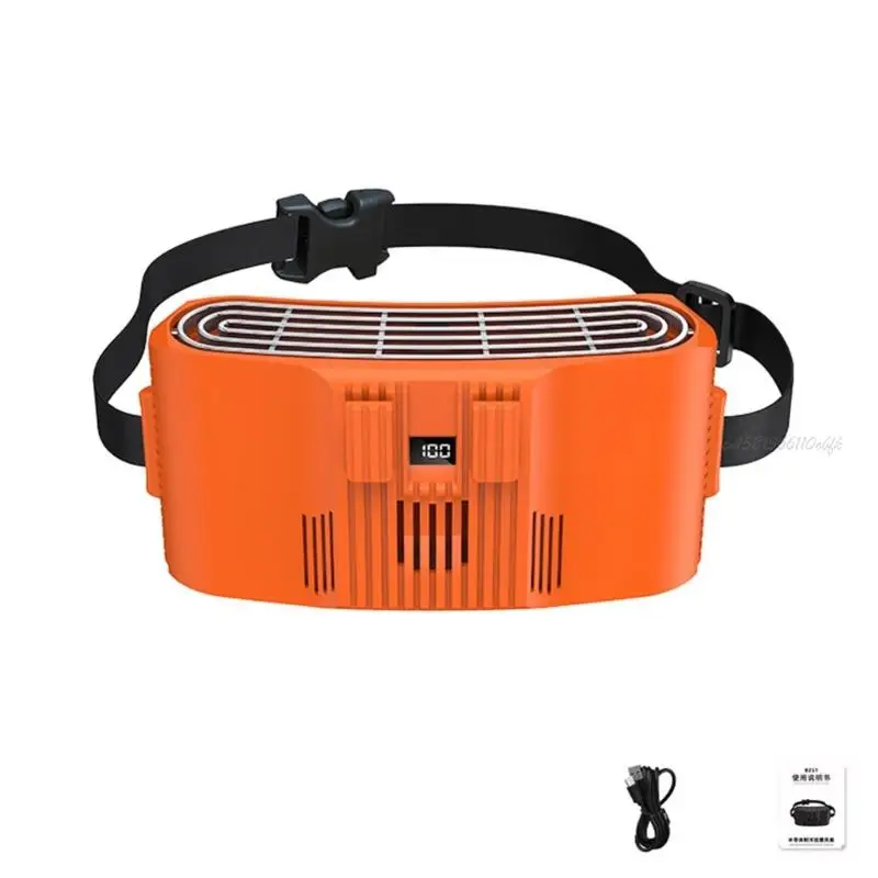 27RB Belt Clip Fan Portable Wearable Cooling Fan Hanging Waist Fan for Outdoor Working Hiking Camping Fishing Traveling
