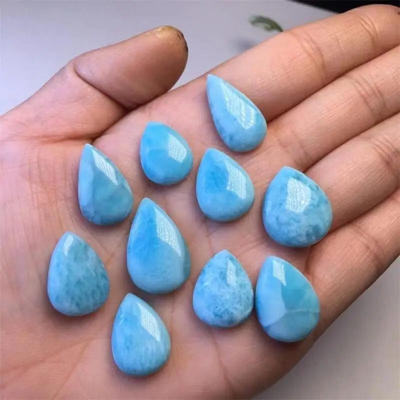 3pcs Natural Teardrop Larima Pendant Fashion Elegance Healing Jewelry Birthday Crystal Gift Women Mature Charm 15-21mm