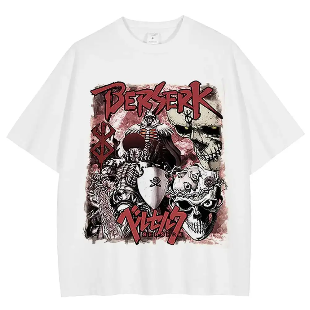 Berserk Anime Manga Art Endless Battle Grafik T-Shirt Herren 2026 Sommer Mode Übergroßes Street Casual Y2K Oberteil Streetwear