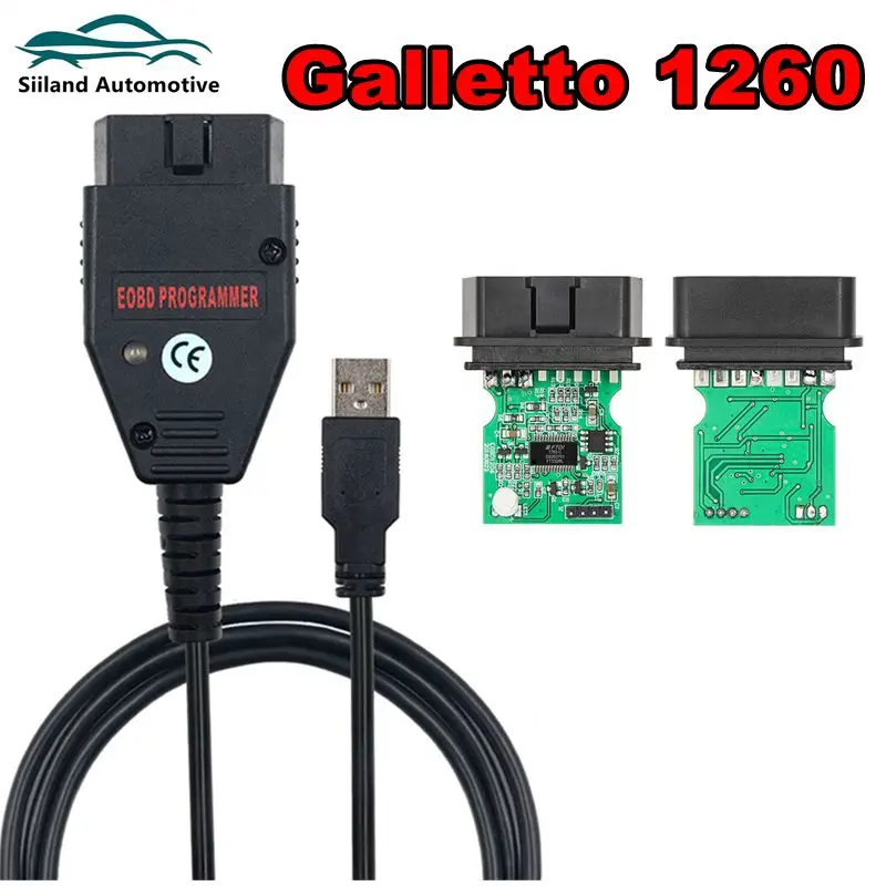 For Audi 2x2 Galletto 1260 FTDI FT232RL EOBD ECU Flasher Read&Write Car ECU For Vag Series Diagnsotic Interface with OBD 2 Cable