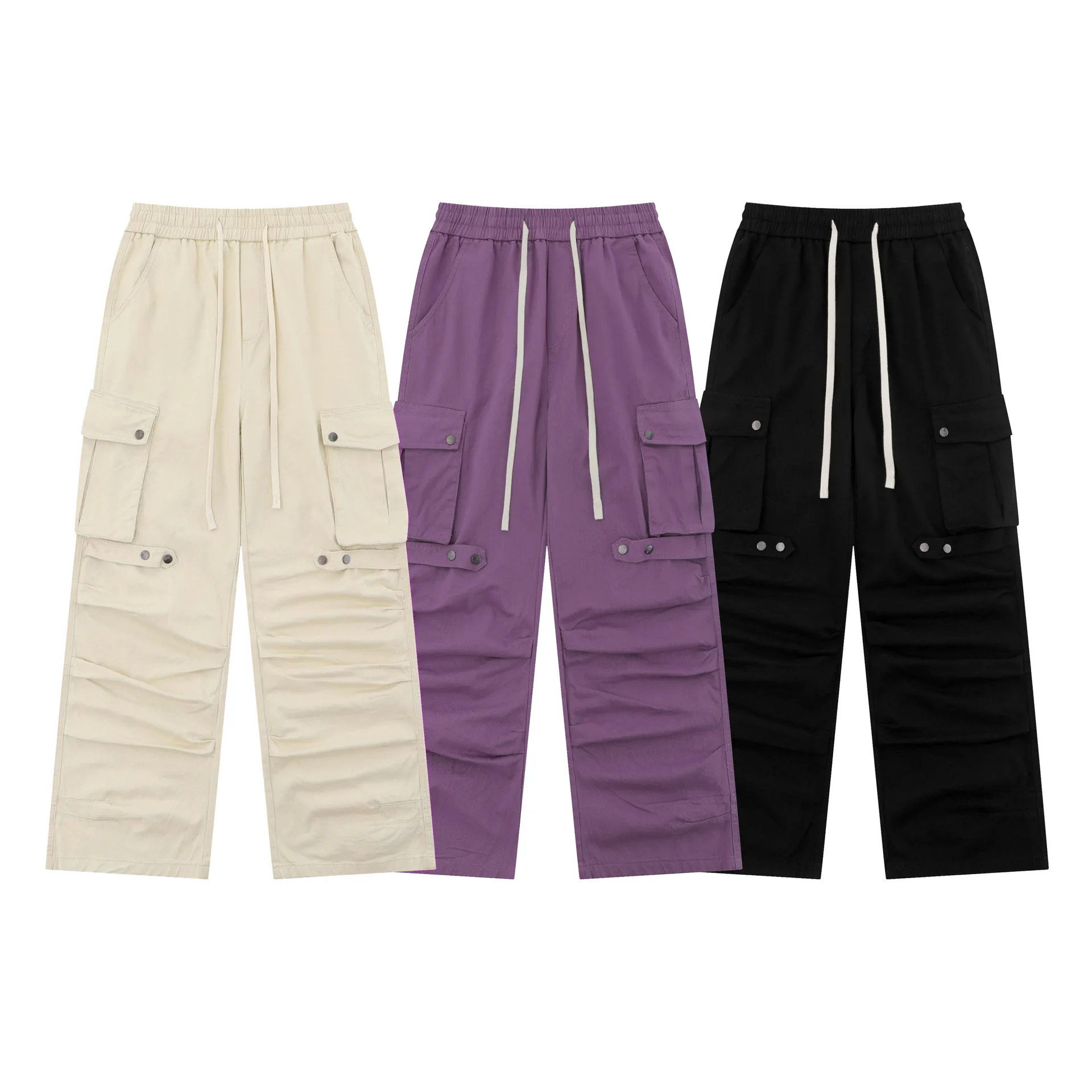 OR FL Autumn and Winter Collection Fold American High Street 100 Cotton Women Cargo Trousers Women's Retro Trendy Brand Slacks