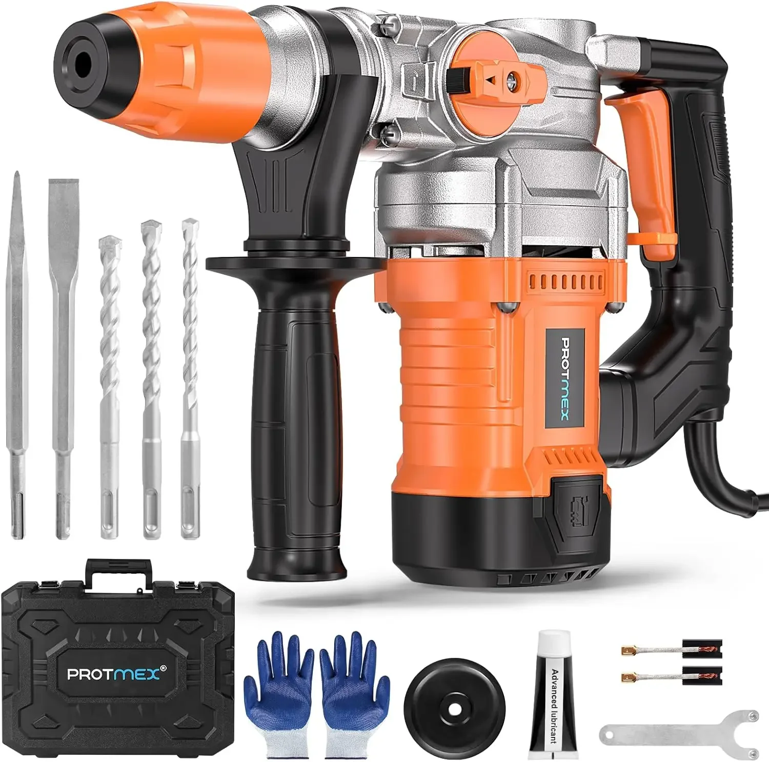 

1-1/4 Inch SDS-Plus 13 Amp Heavy Duty Rotary Hammer Drill with Safety Clutch 3 Functions, Vibration Control, for Floor Tile Remo