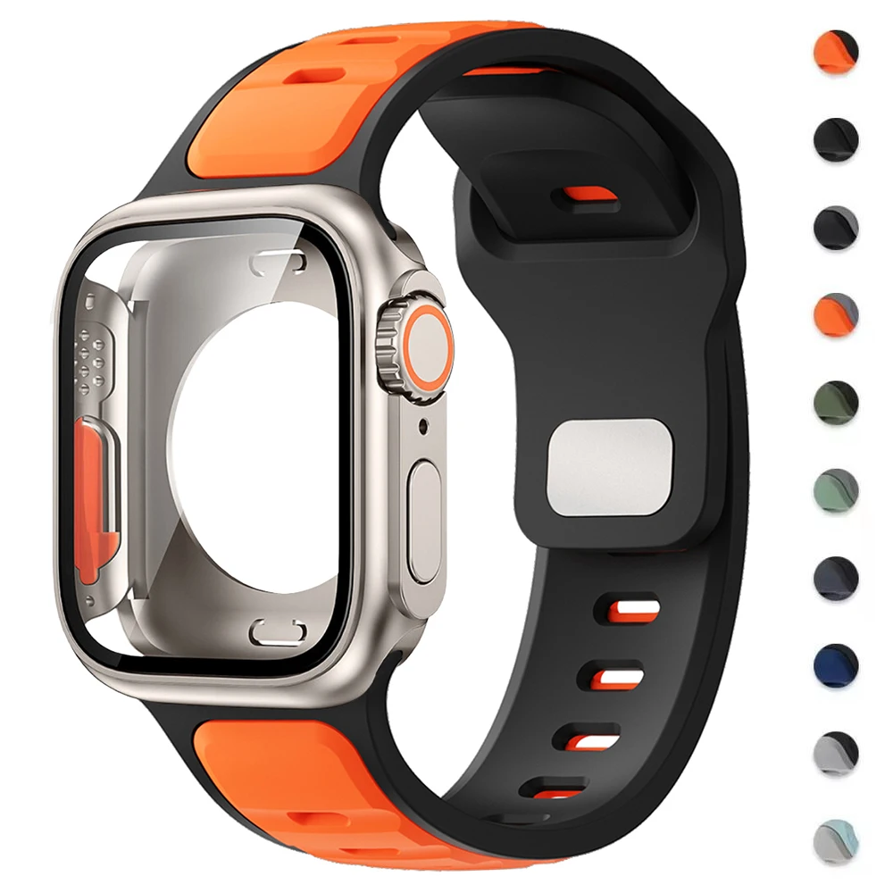 

Case +Silicone Band for Apple Watch S11 S10 46mm Watch Case Upgrade change to Ultra3 for iWatch Series 9 8 7 6 5 4 SE3 44mm 45mm