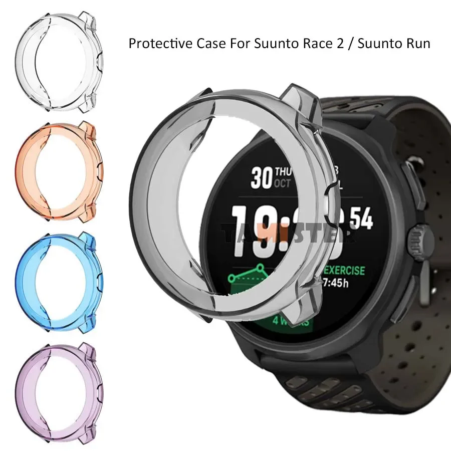 Anti-Scratch Protective Case Cover For Suunto Race 2 Bumper Soft TPU Shell Frame For Suunto Run Smart Watch Protector Accessorie