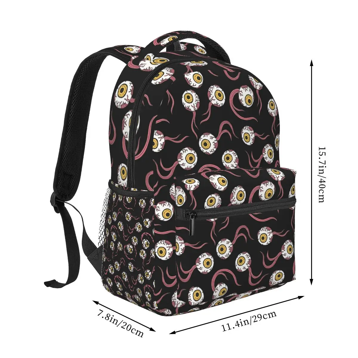 Back To School Swimming Eyeballs Yellow Kawaii Cool Backpack School Boy Girl Travel Backpack