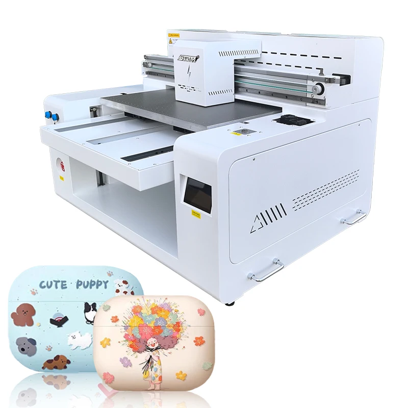 A3 uv dtf decal printer CMYK+w+Varnish brighten colors 6050 UV flatbed printing machine