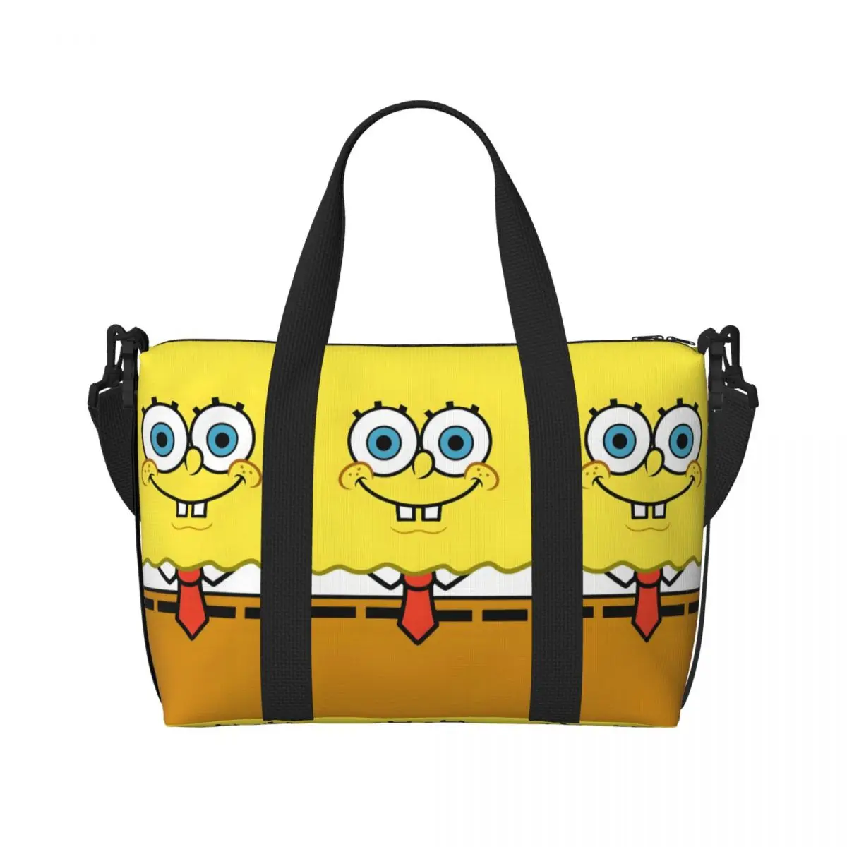 

Custom S-SpongeBobs S-SquarePantes Groceries Shopping Tote Bags Women Large Capacity Cartoon Movie Gym Beach Travel Bags