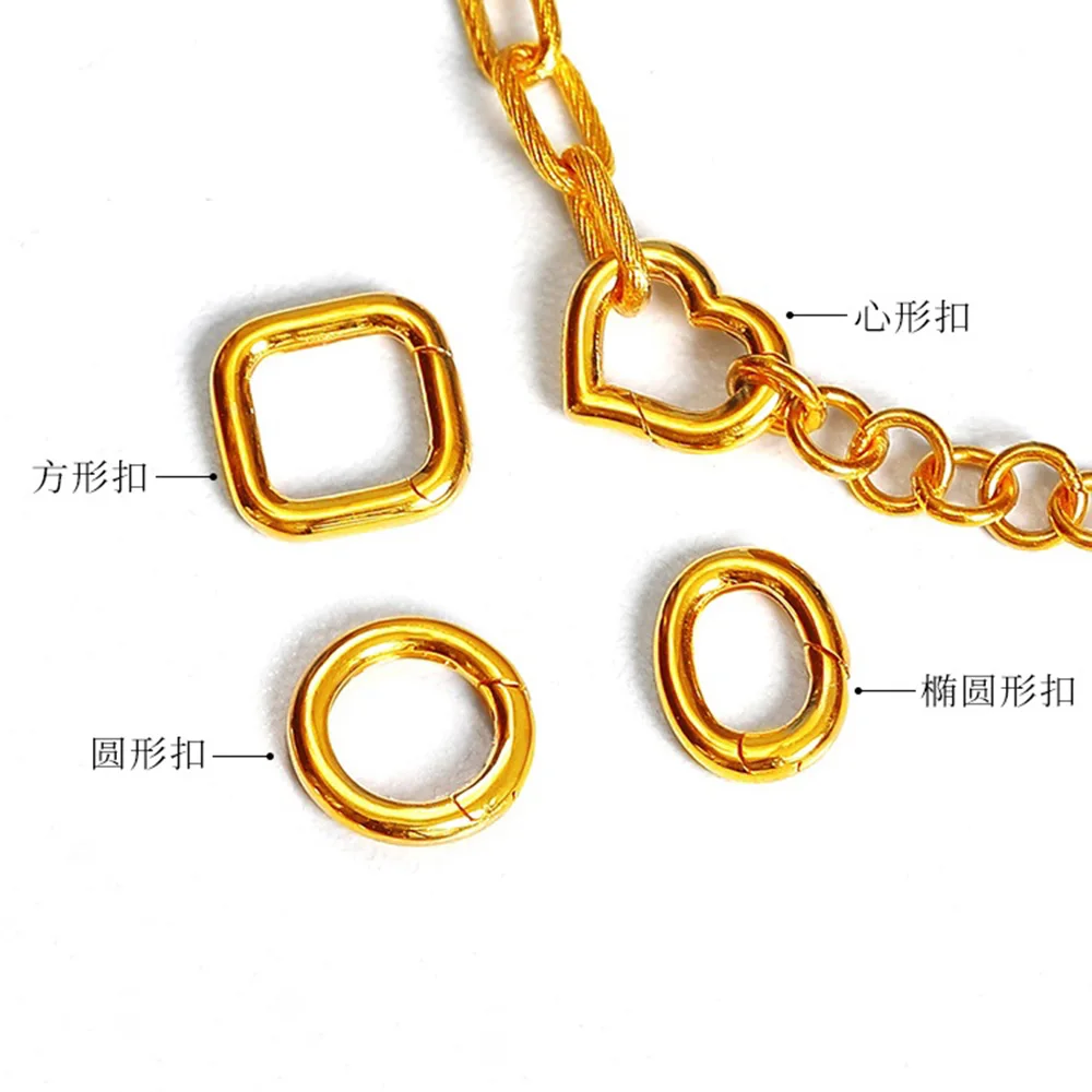 Yellow‑Gold‑Color Plated Spring‑Ring‑Clasp Universal Connector DIY Jewelry‑Making Findings Components For Necklace Bracelet Craft Repair Supplies