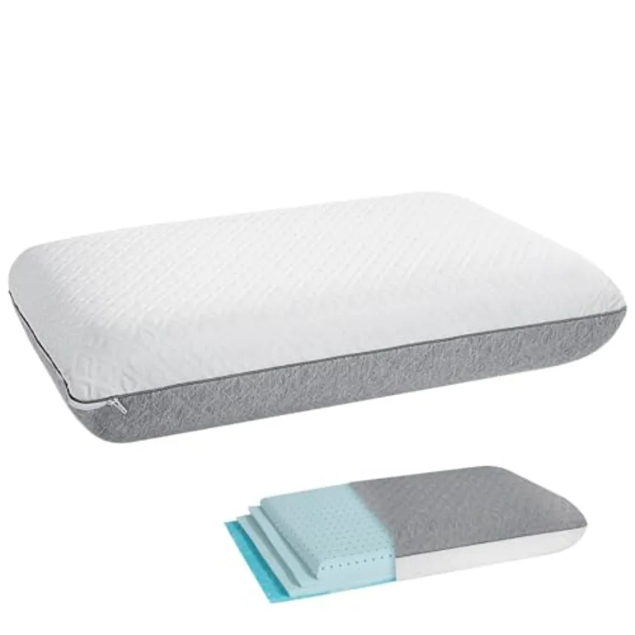 

Firm Adjustable Thin Memory Foam Pillow-16 Heights from 0.75 to 4.5in, Cooling Cervical Pillow for Neck Pain Relief, CertiPUR-U