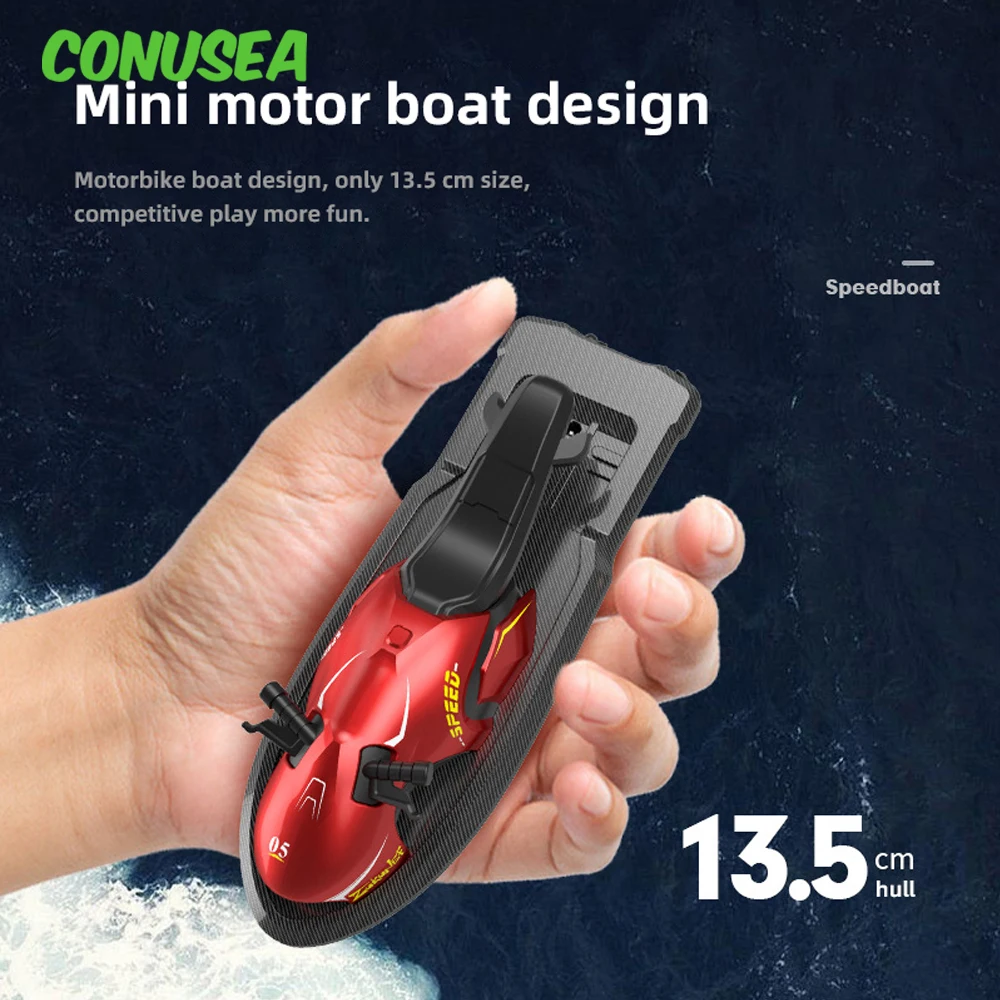 

Rc Boat 2.4G Mini Remote Control Speedboat Sailing Model Water Radio Controlled Motor Boats Toys for Boys Children Outdoor Game