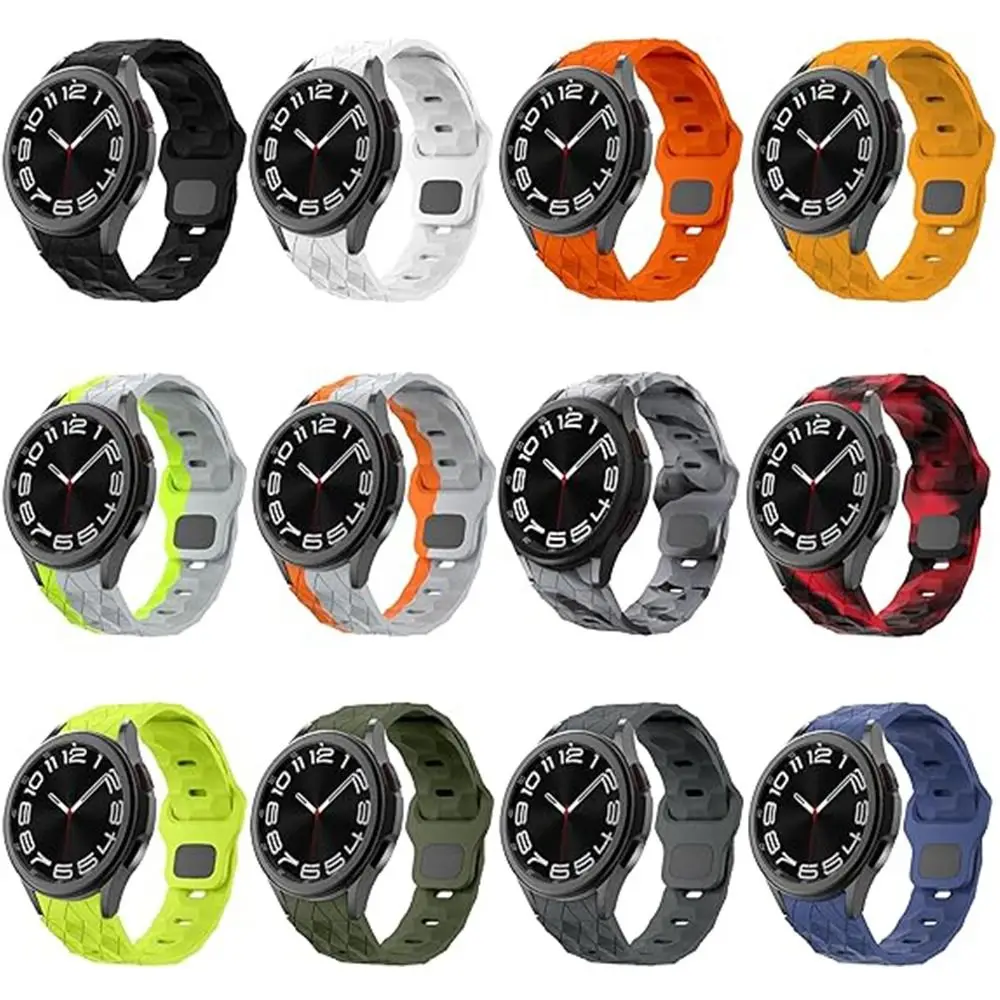 삼성 갤럭시 워치 실리콘 교체 시계 스트랩, 통기성 손목 밴드, 축구 모양 소프트, 6, 5, 4