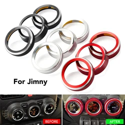 3pcs AC Air Conditioning Sound Knob Cover Aluminum Alloy Button Ring Trim For Suzuki Jimny 2019 2020 Console Covers