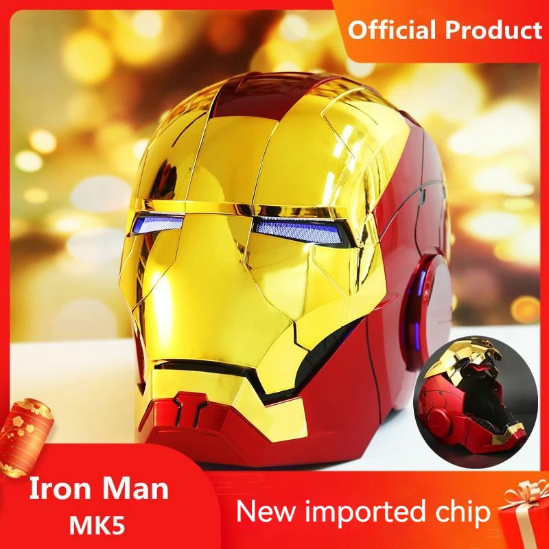 Jarvis Iron Man Mk5 Helmet Genuine Real Person 1:1 Wearable Deformable Voice Control Electric Opening And Closing Ornament Gift