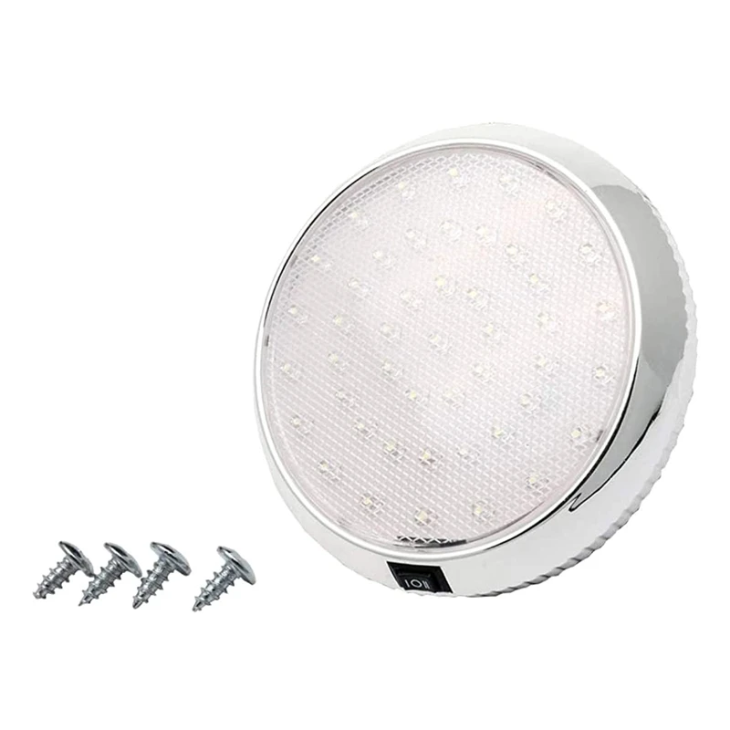 Plafonnier Rond à 46 LED de 12V avec Joli Marche/Arrêt, Éclairage d\'Nikpour Voiture, Camping-Car, Caravane, Hurhome, Bateau, 1 Pièce