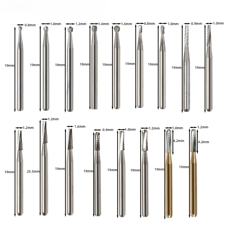 10Pcs Dental High-Speed Handpiece with Extended Tungsten Steel Bur for Posterior Impacted Teeth Correction