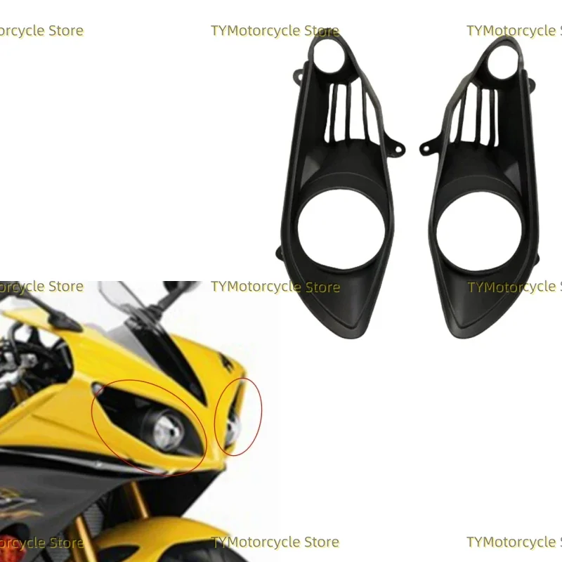 Headlight Cover Black Fairing Headlamp Front Cowl Fork Mount Fit for Yamaha YZF R1 YZFR1 YZF-R1 2009 2010 2011 2012