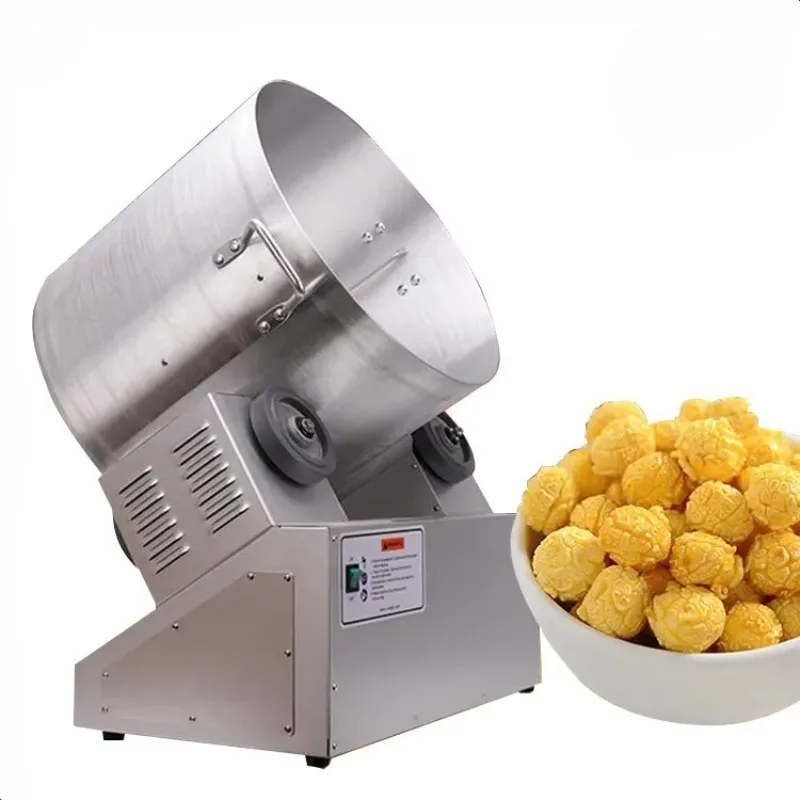 Automatic Motor-Driven Coater Mixer Tumbler for Popcorn Powder Coating Machine Seasoning Plant Use 50kg/h Capacity