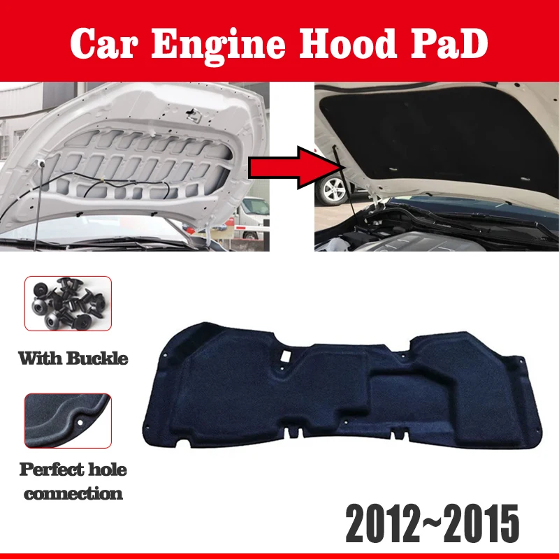 

for Honda Civic 9 9th Gen MK9 2012~2015 Car Engine Hood Sound Covers Sound Insulation Pad Flame Retardant Mats Car Accessories