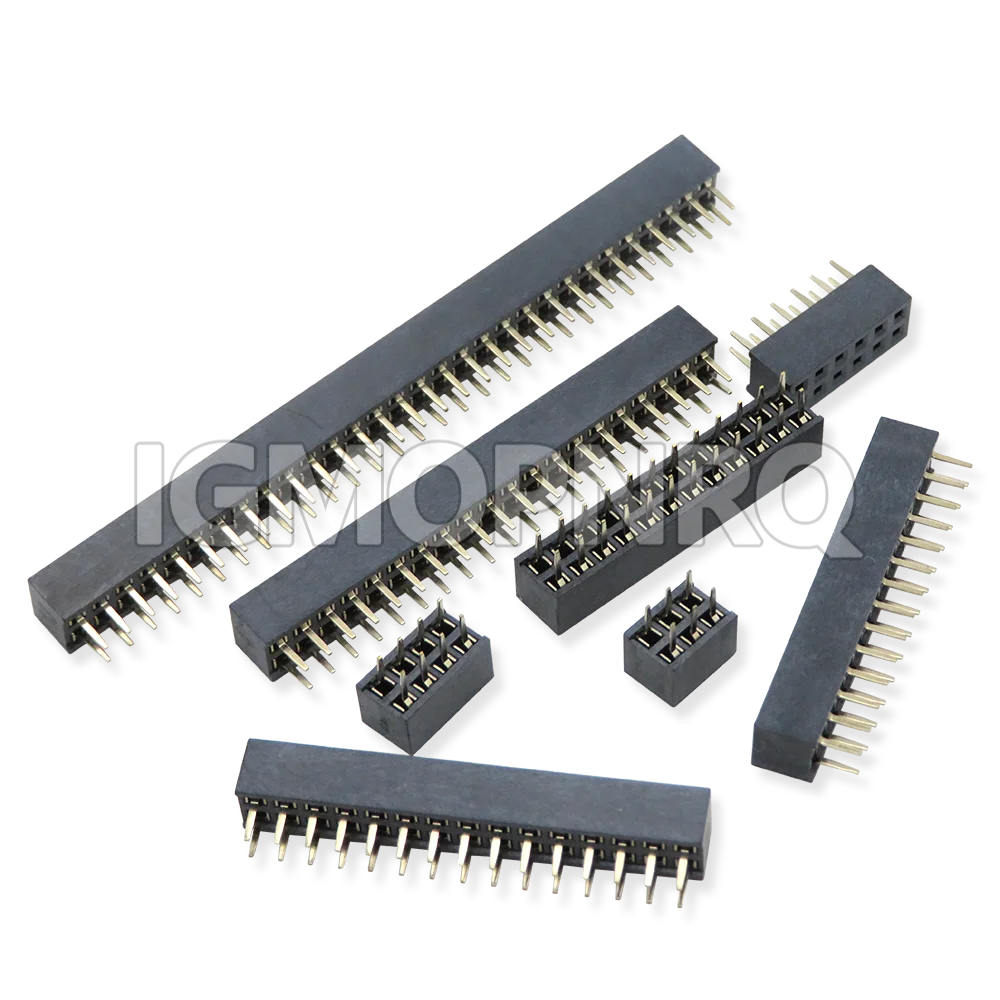 10PCS 1x 2x 2 3 4 5 6 8 10 15 40 Pin Double Row Straight Female Pin Header 2.0mm 2mm Strip Connector Socket 3P 4P 6P 8P 20P 40P